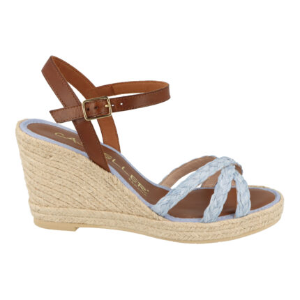 708 / RAFIA AZUL - VAQUETA NUEZ